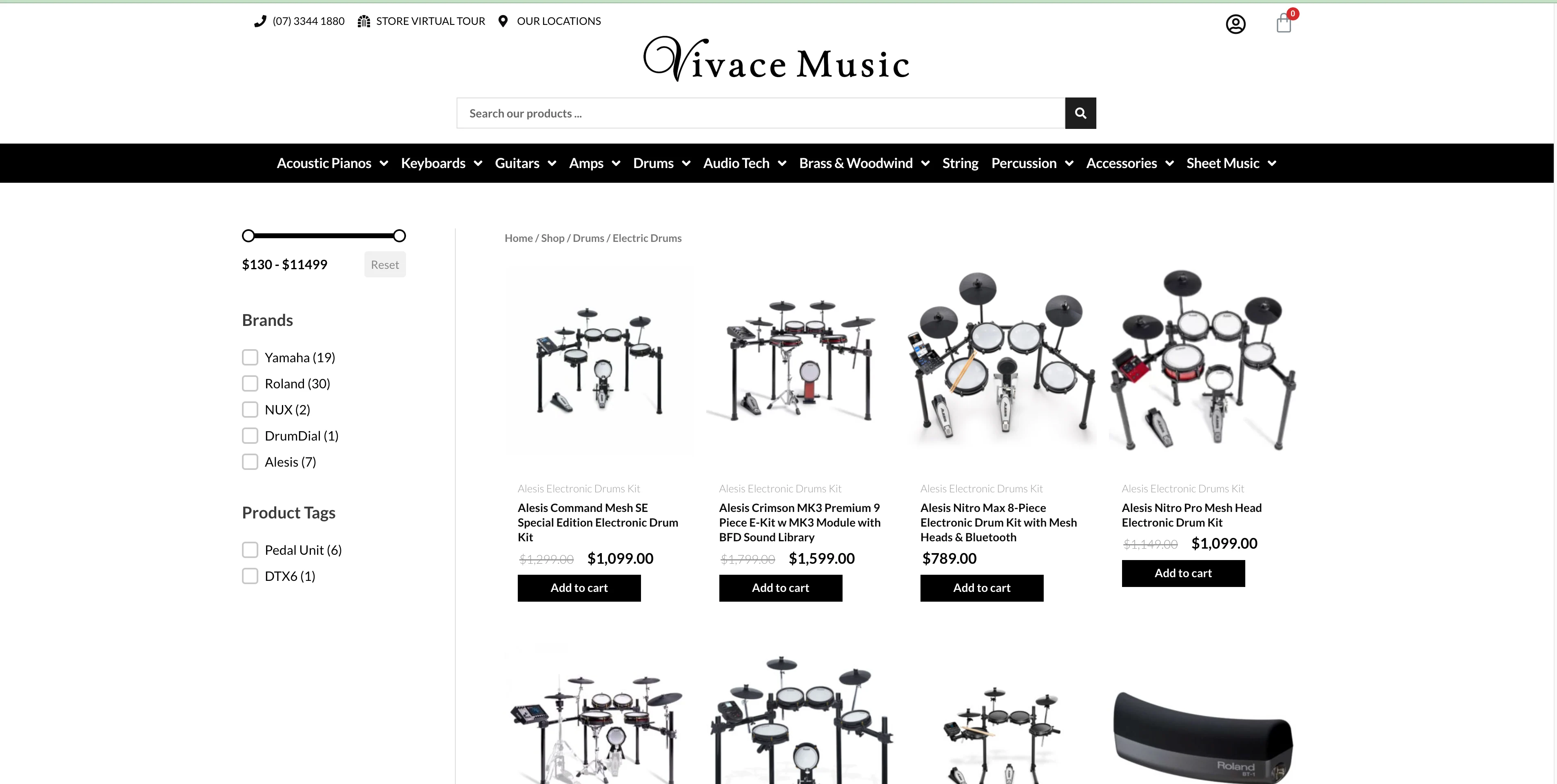 Vivace Music website, designed by Workshown