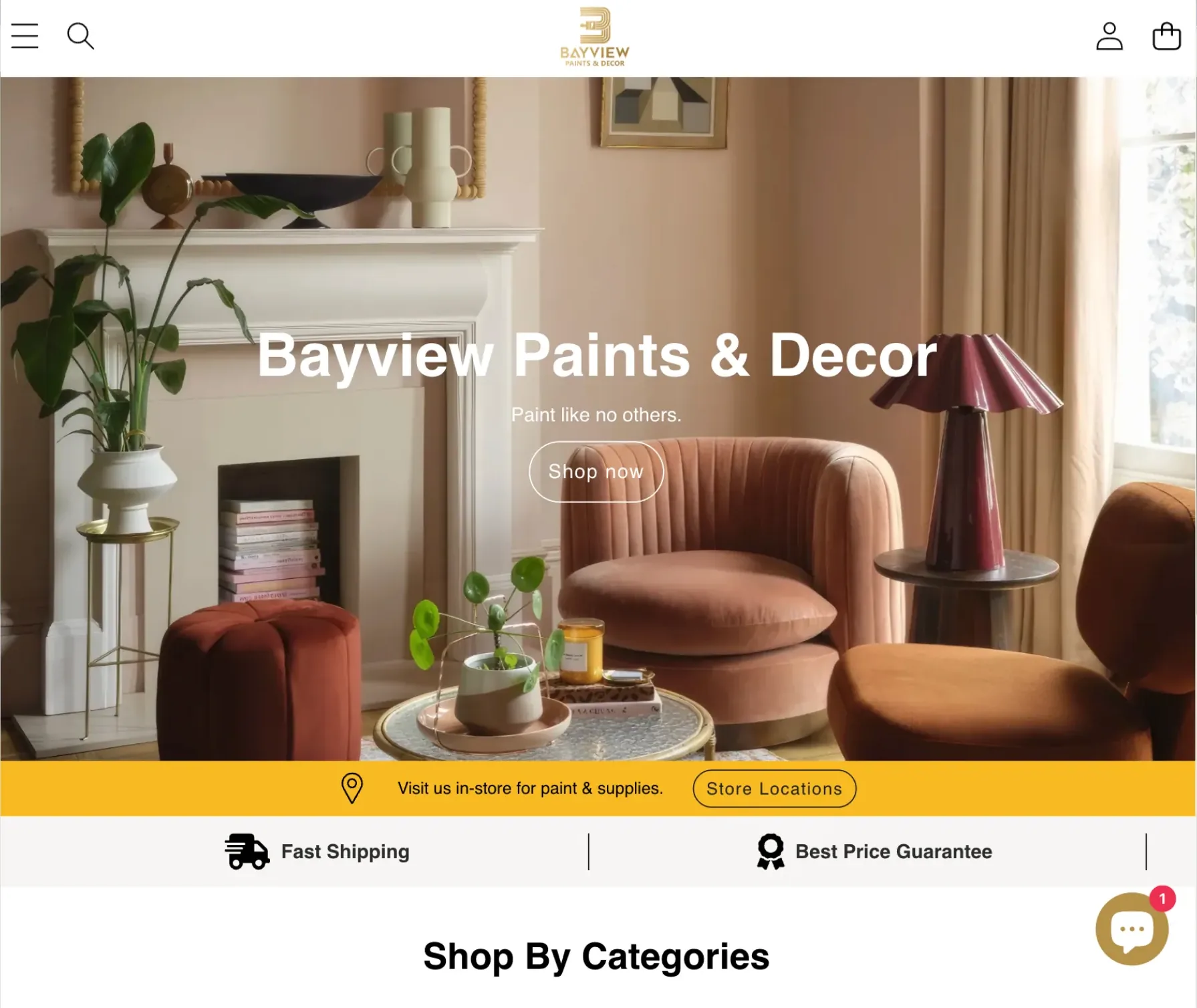 Bayview Paints and Decor homepage