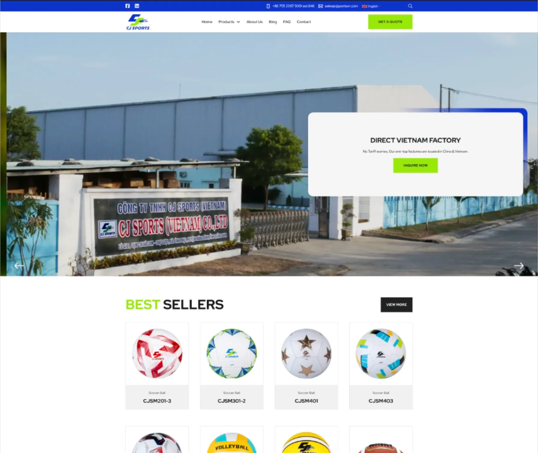 CJ Sports Vietnam home page