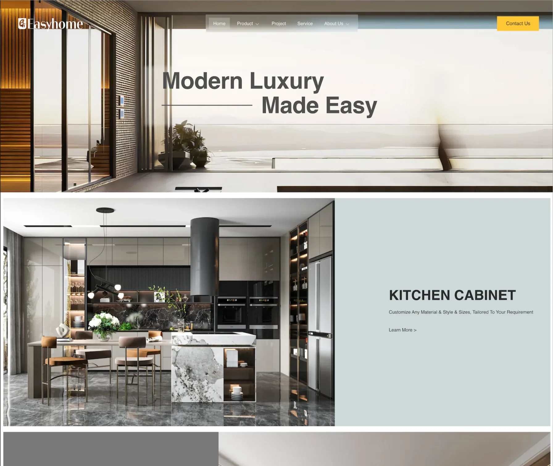EasyHome Cabinet home page