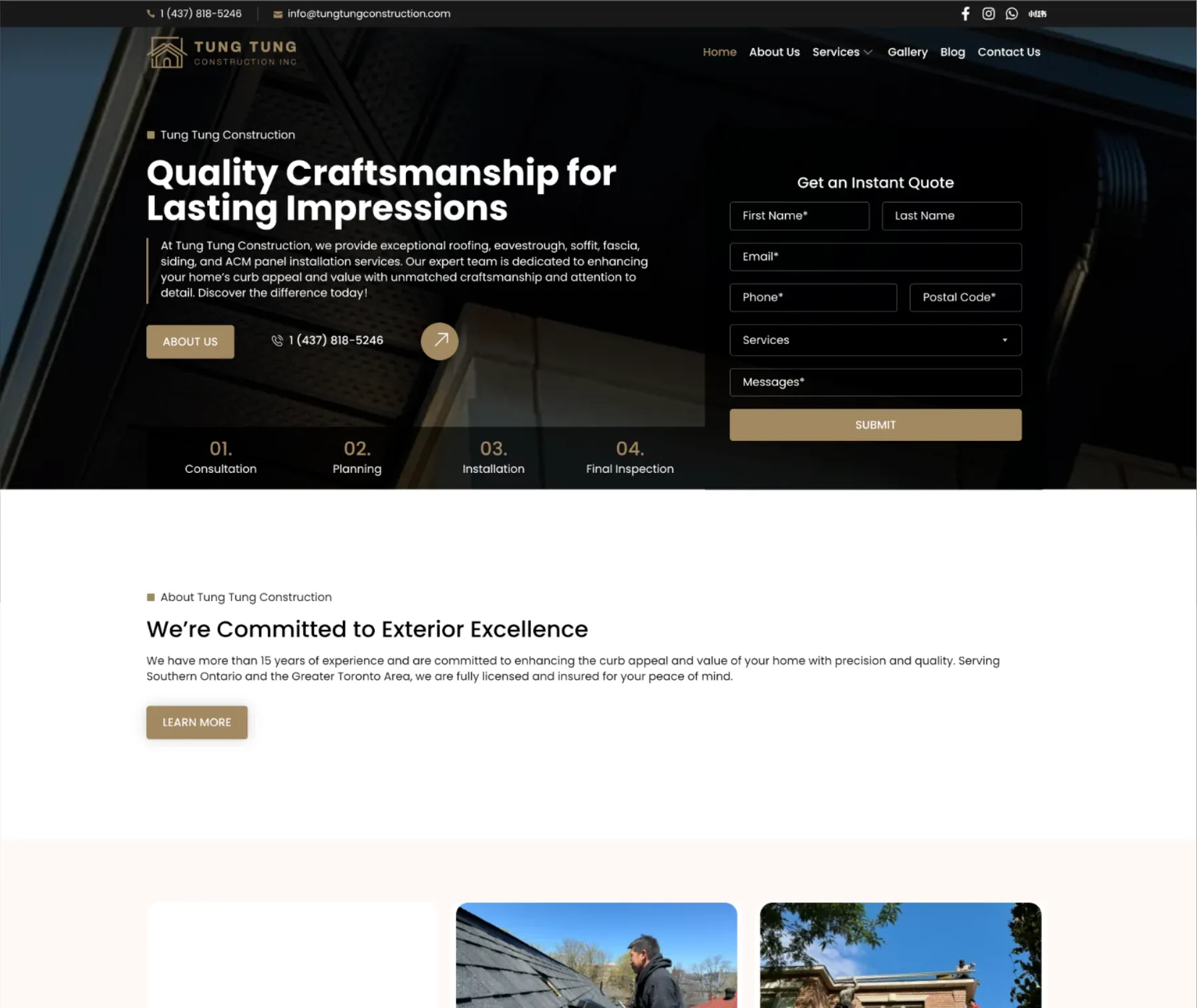 TungTung Construction homepage