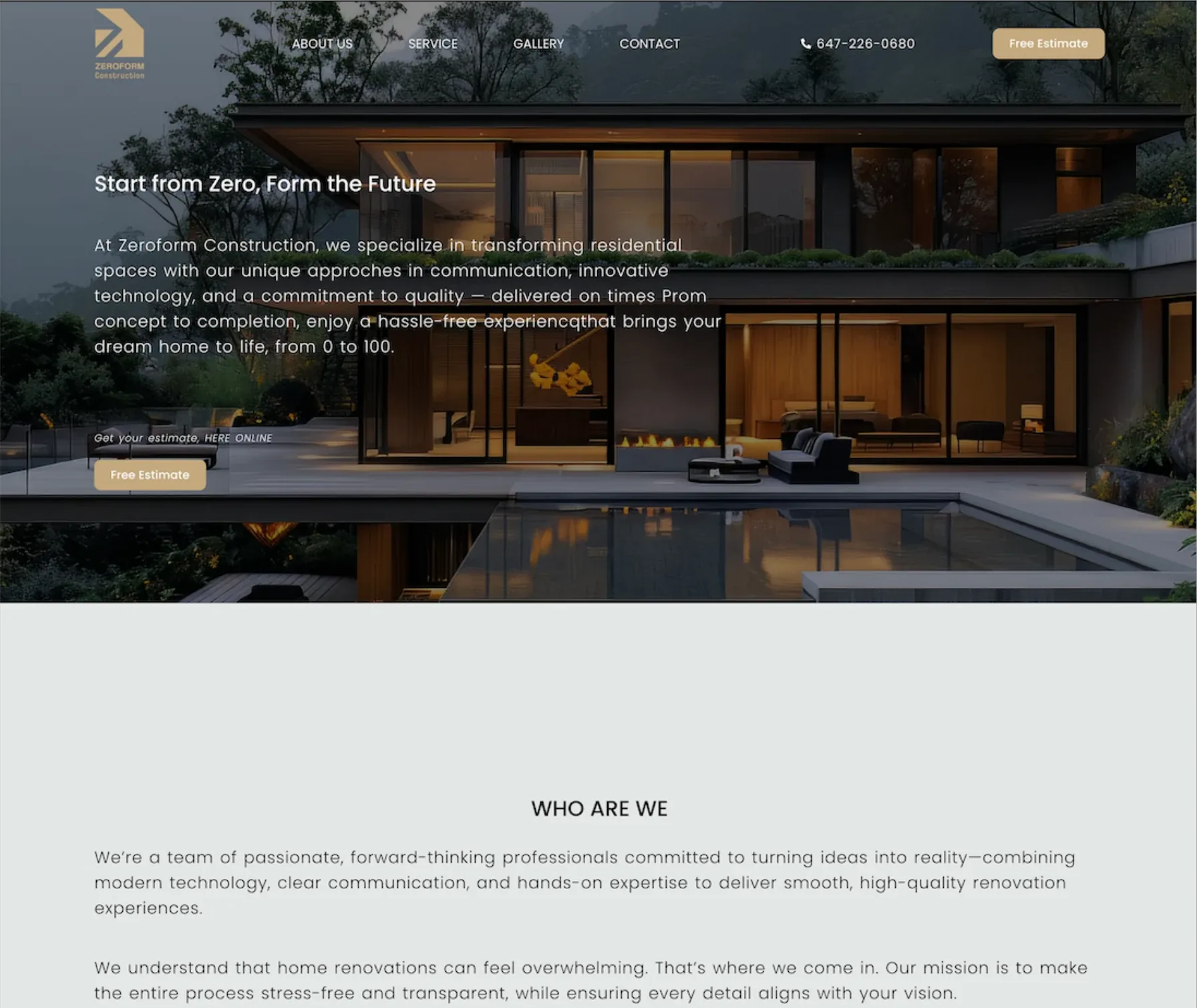 Zero Form Construction homepage